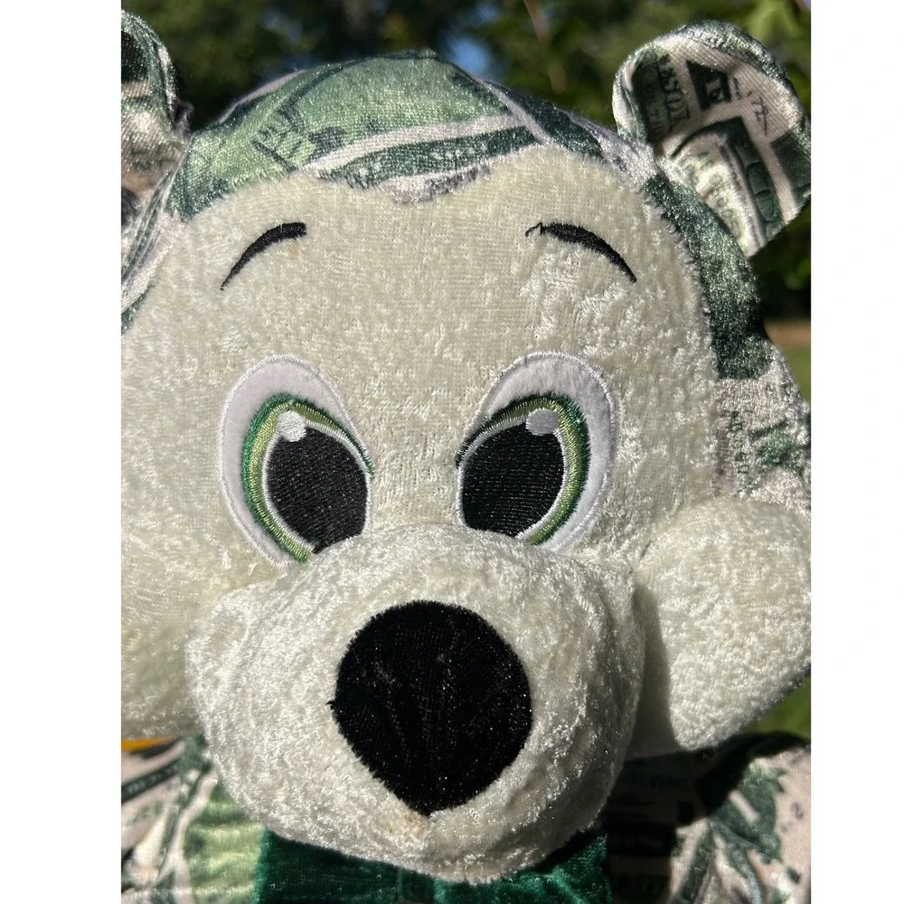 Nanco 2007 Money Print Plush Teddy Bear‎ 22in Velvet Novelty vintage toy